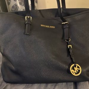 Authentic Michael Kors Navy Large Tote Bag